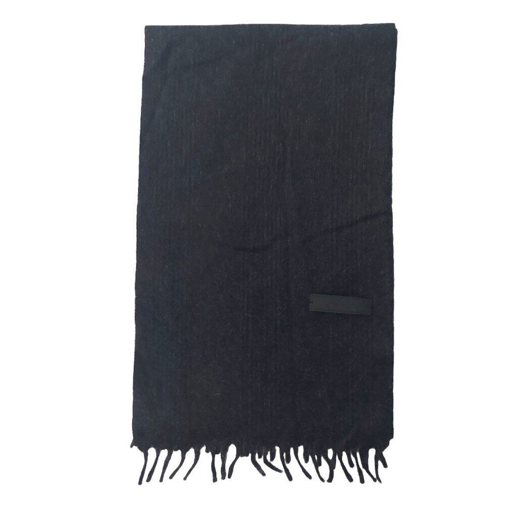 Classic Retro Vintage PRADA Black Mens Fall Winter Luxury Outdoor Scarf Scarves